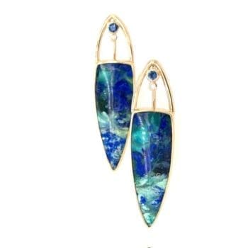 Pair of 14K yellow gold earrings with French wire closure