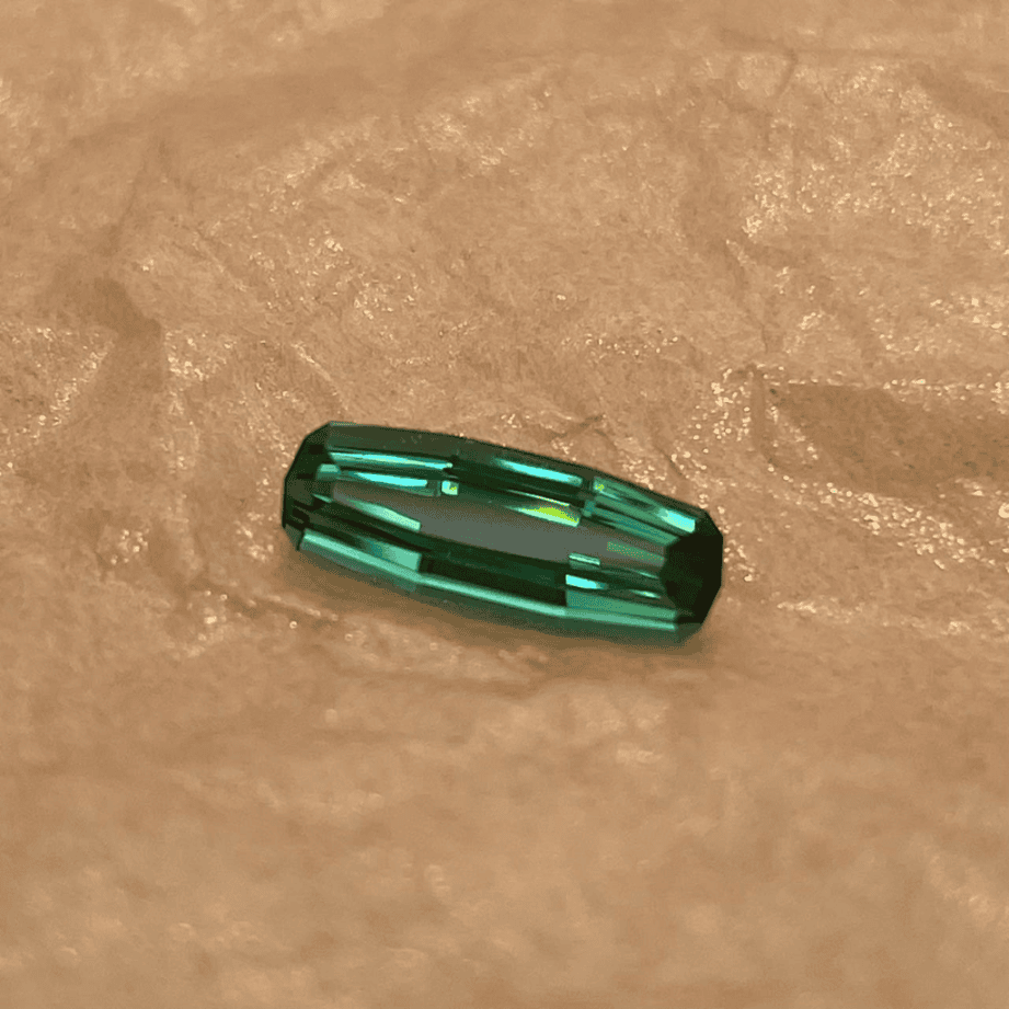 Deep green elongated cushion cut tourmaline from Maine, 1.91 carats