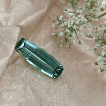 Elongated mint green Maine tourmaline 2.39ct step cut cushion shape loose gemstone