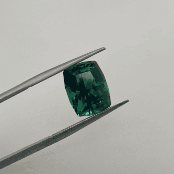 4.20 carat cushion cut Maine Deep Green Tourmaline gemstone