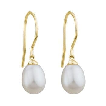 Fresh water pearl earrings with 14K yellow gold French wire hooks
