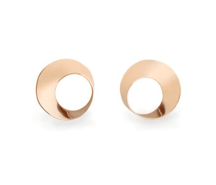 Pair of 14K rose gold Mobius Twist stud earrings
