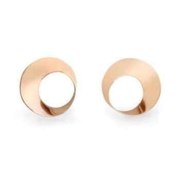 Drop Mobius Twist Earrings in 14K rose gold with French wire closures
