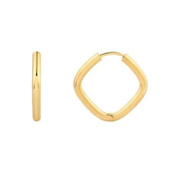 Medium-sized polished hoop earrings in 14K yellow gold