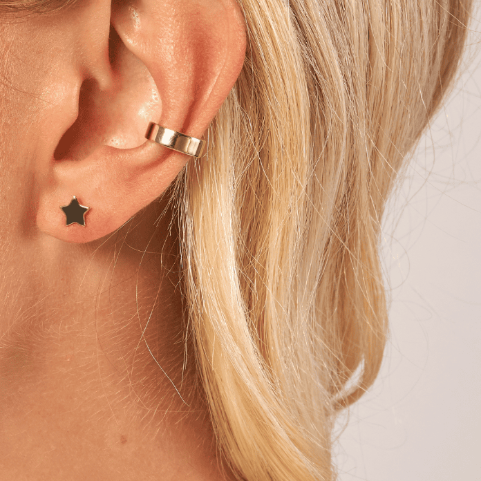 Pair of polished 14K yellow gold stud earrings