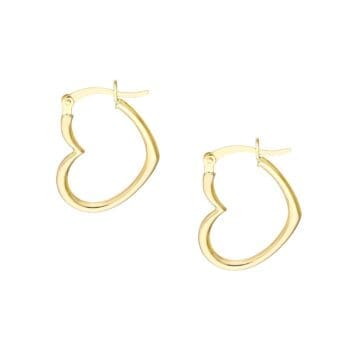 Medium-sized hoop earrings crafted from 14K yellow gold with a smooth, polished finish