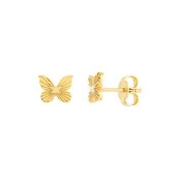 Pair of polished 14K yellow gold stud earrings