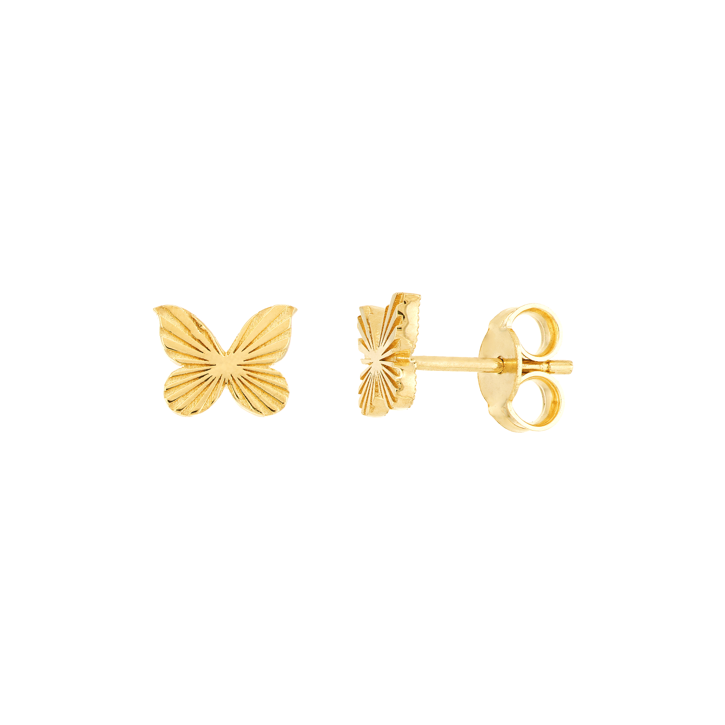 Pair of polished 14K yellow gold stud earrings