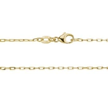 16-inch 14K yellow gold chain with diamond cut oval links