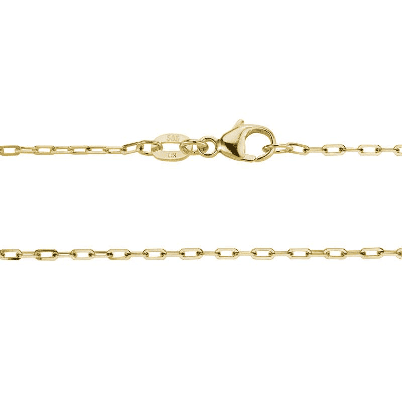16-inch 14K yellow gold chain with diamond cut oval links
