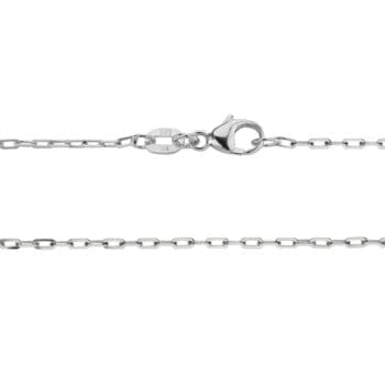 18-inch diamond cut oval chain necklace in 14K white gold