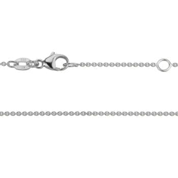 14K white gold cable link chain necklace adjustable from 16 to 18 inches