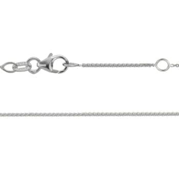 14K white gold adjustable wheat chain necklace, 16 to 18 inch length