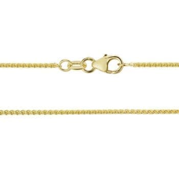 16-inch 14K yellow gold wheat chain necklace with lobster clasp