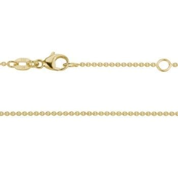 14K yellow gold cable link chain necklace, adjustable length