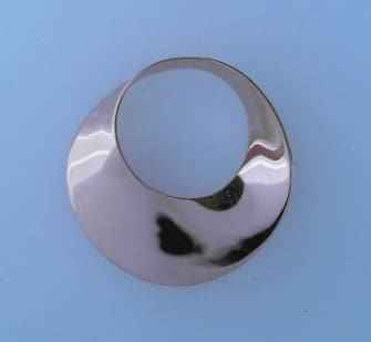 Mobius twist necklace pendant in 14K rose gold