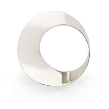 Mobius twist pendant in 14K white gold with smooth continuous loop design