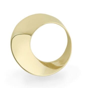 Mobius pendant crafted in 14K yellow gold with a twisted band design