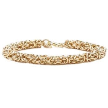 Turkish Rope Bracelet in 14K yellow gold, 7.5 inches, handmade rope chain design