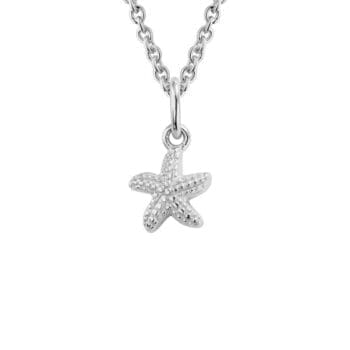 Tiny Starfish sterling silver necklace with cable chain