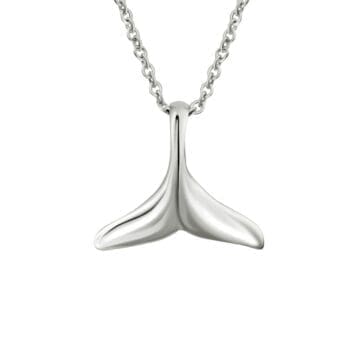 Whale Tail necklace in sterling silver with cable chain