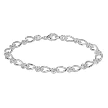 Figaro sterling silver bracelet measuring 7 inches