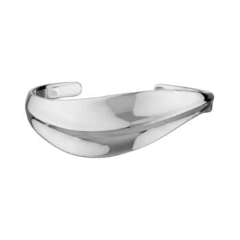 Sterling silver cuff bracelet with wave leaf motif, 7 inch size