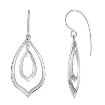Double Dangle sterling silver earrings with French wire closures