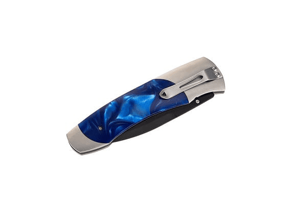 William Henry A300-2B engravable titanium knife featuring acrylic resin inlays and black DLC coated blade
