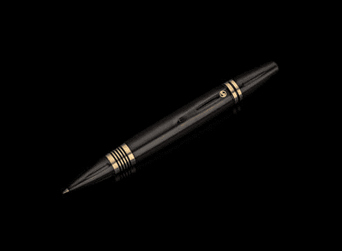 Caribe 11 Titanium Executive Pen with brass spacers and Art Deco stainless steel tip and top