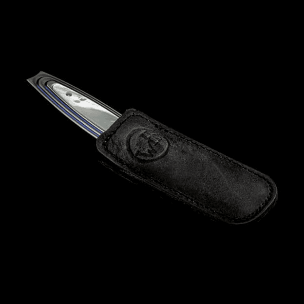 Spyglass Golf Divot Tool in blue anodized titanium with white mother of pearl inlay